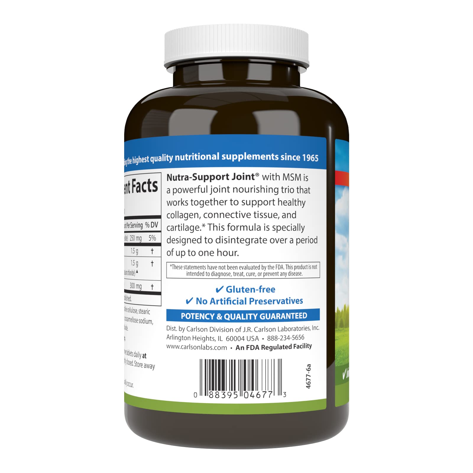 Carlson Nutra-Support: etiqueta de calidad en el envase