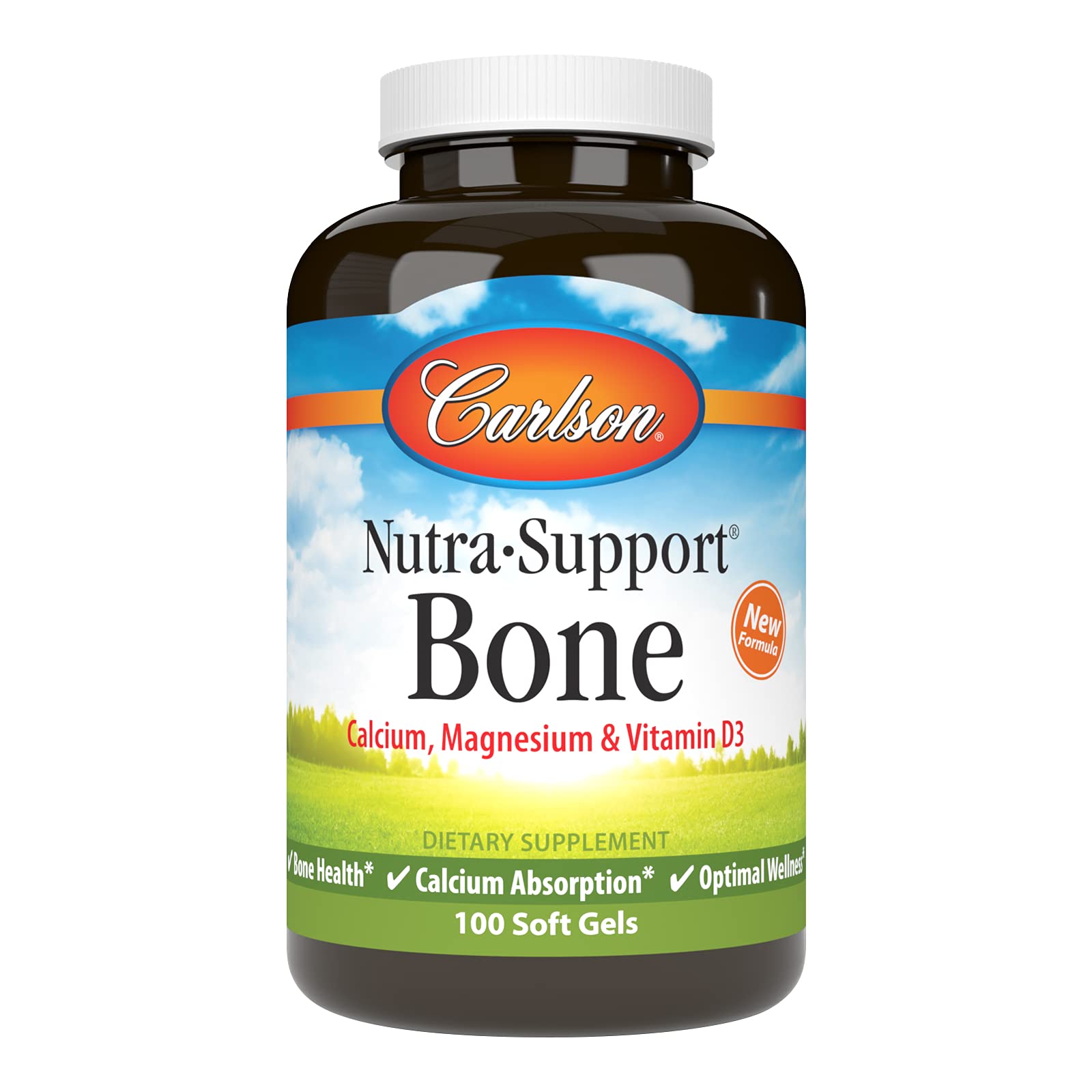 Carlson Nutra-Support huesos botella: soporte diario para una estructura ósea saludable.