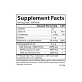 Carlson Gemas Omega-3, etiqueta en detalle que destaca calidad y origen natural.