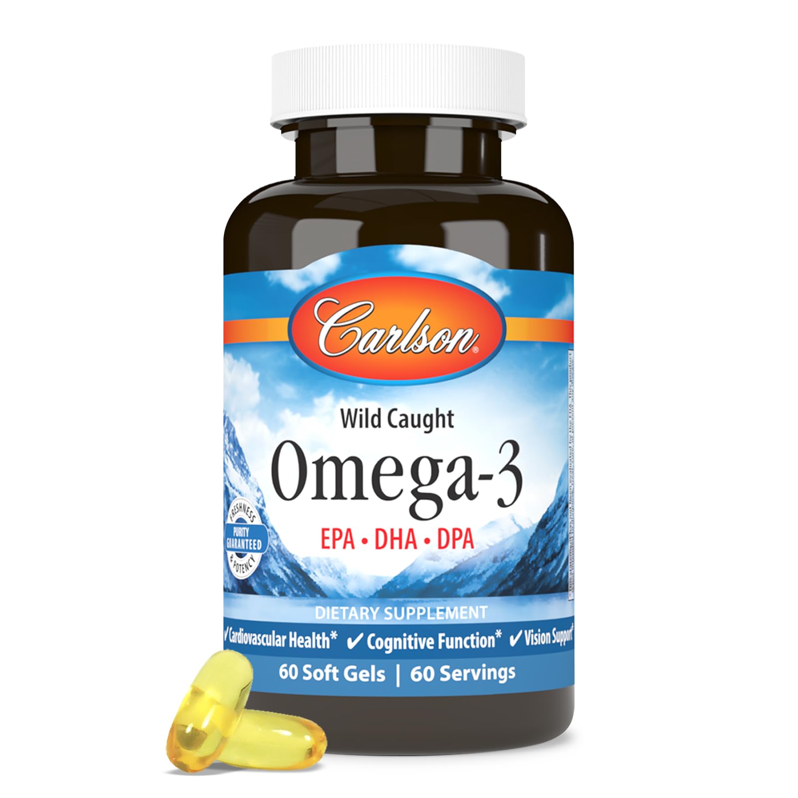 Carlson Omega-3, probado en laboratorio para pureza y frescura.