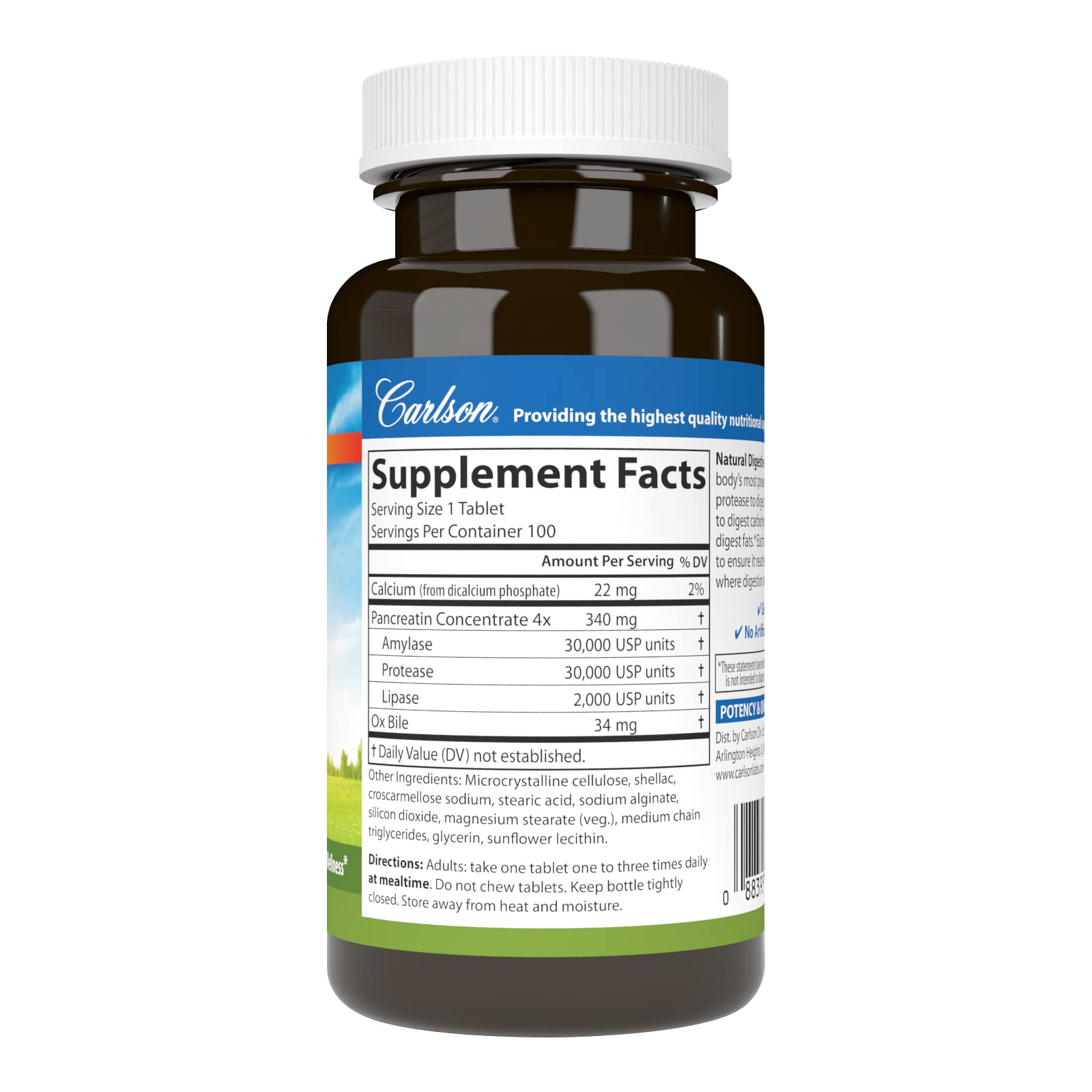 Carlson proteasa, amilasa y lipasa, combinación enzimática para descomponer nutrientes