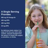 Sabor naranja del aceite de Carlson, ingrediente agradable para niños.