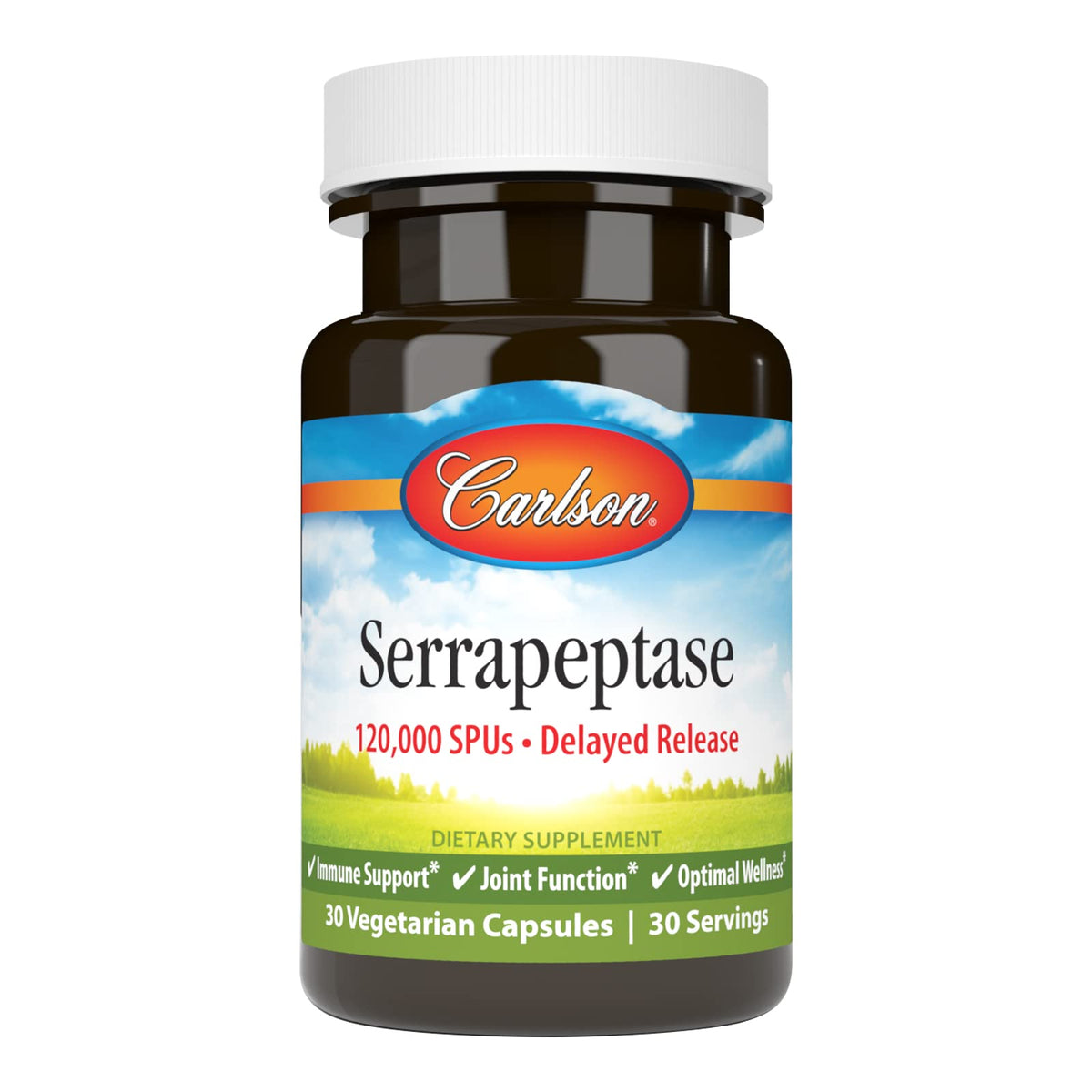 Carlson Serrapeptase, bote de 120000 SPUs para apoyo diario del bienestar.
