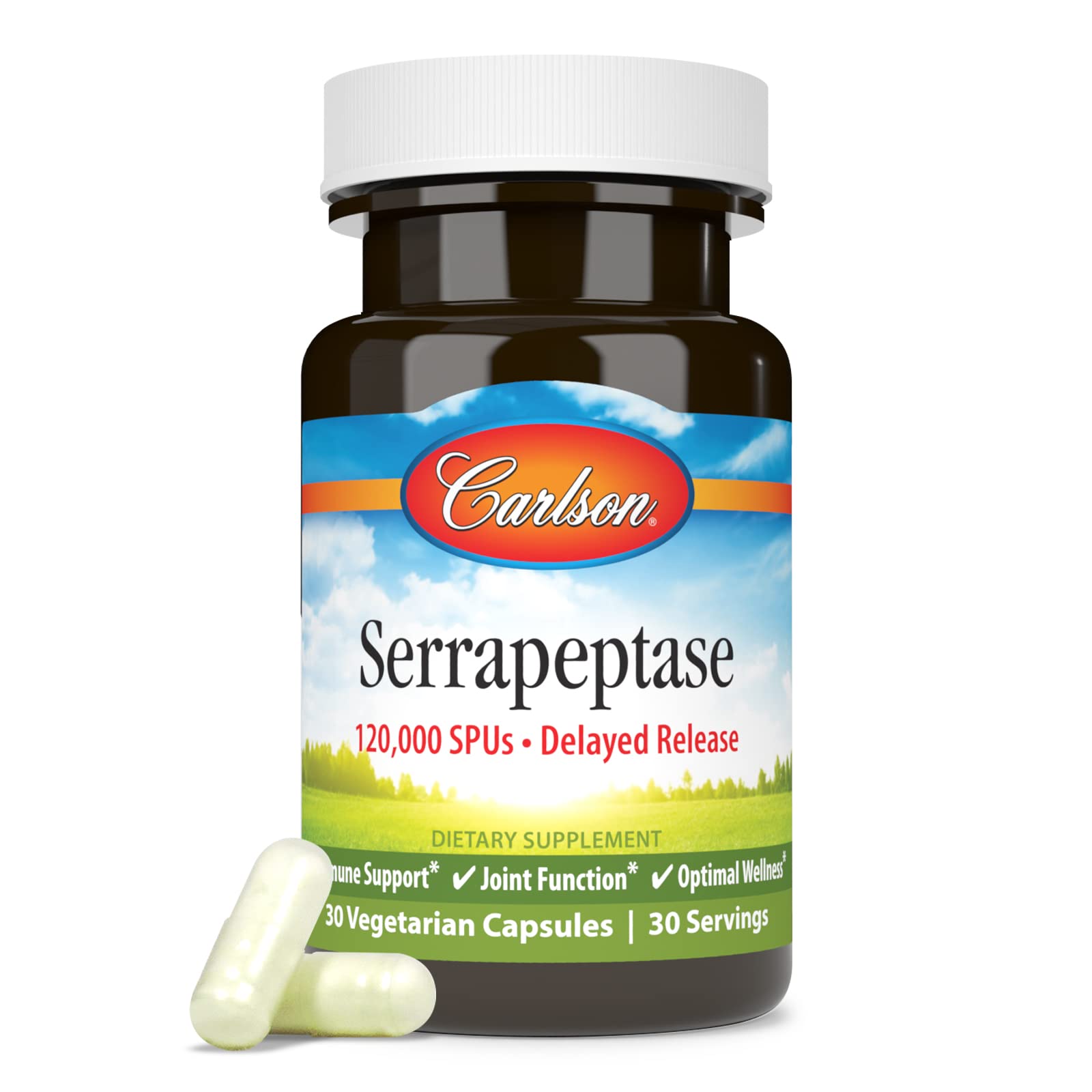 Carlson Serrapeptase, dosis diaria visible guía un uso responsable.