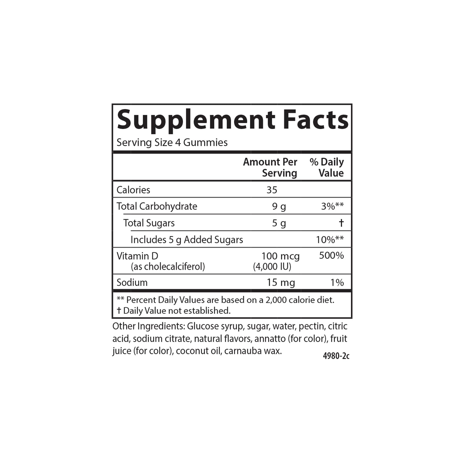 Carlson Super D3 Gummies sabor fresa, gominolas vegetarianas que podrían apoyar la absorción de calcio.