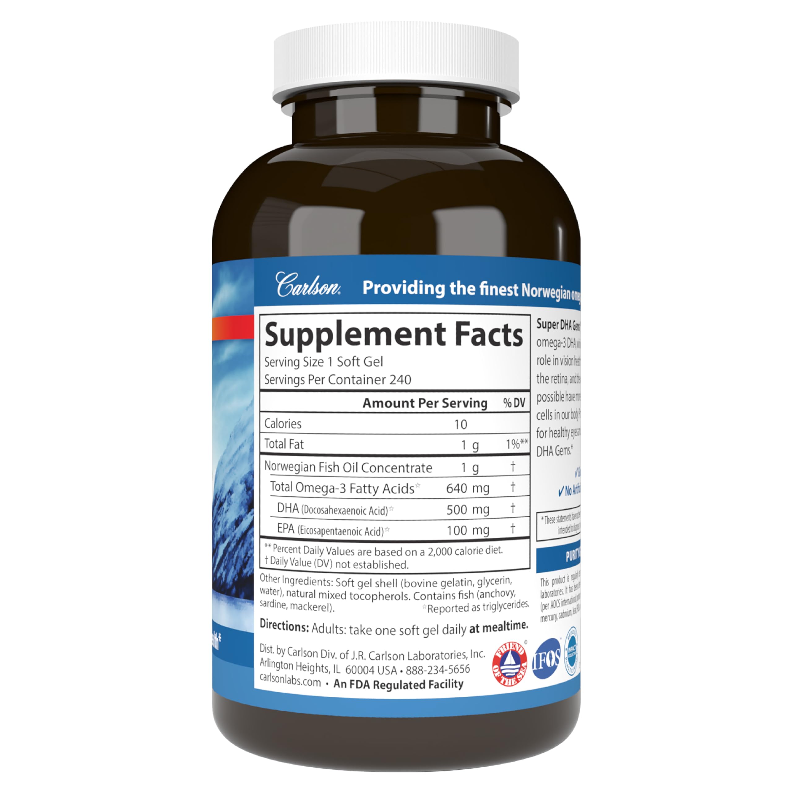 Carlson Super DHA Gems, pruebas de laboratorio para pureza