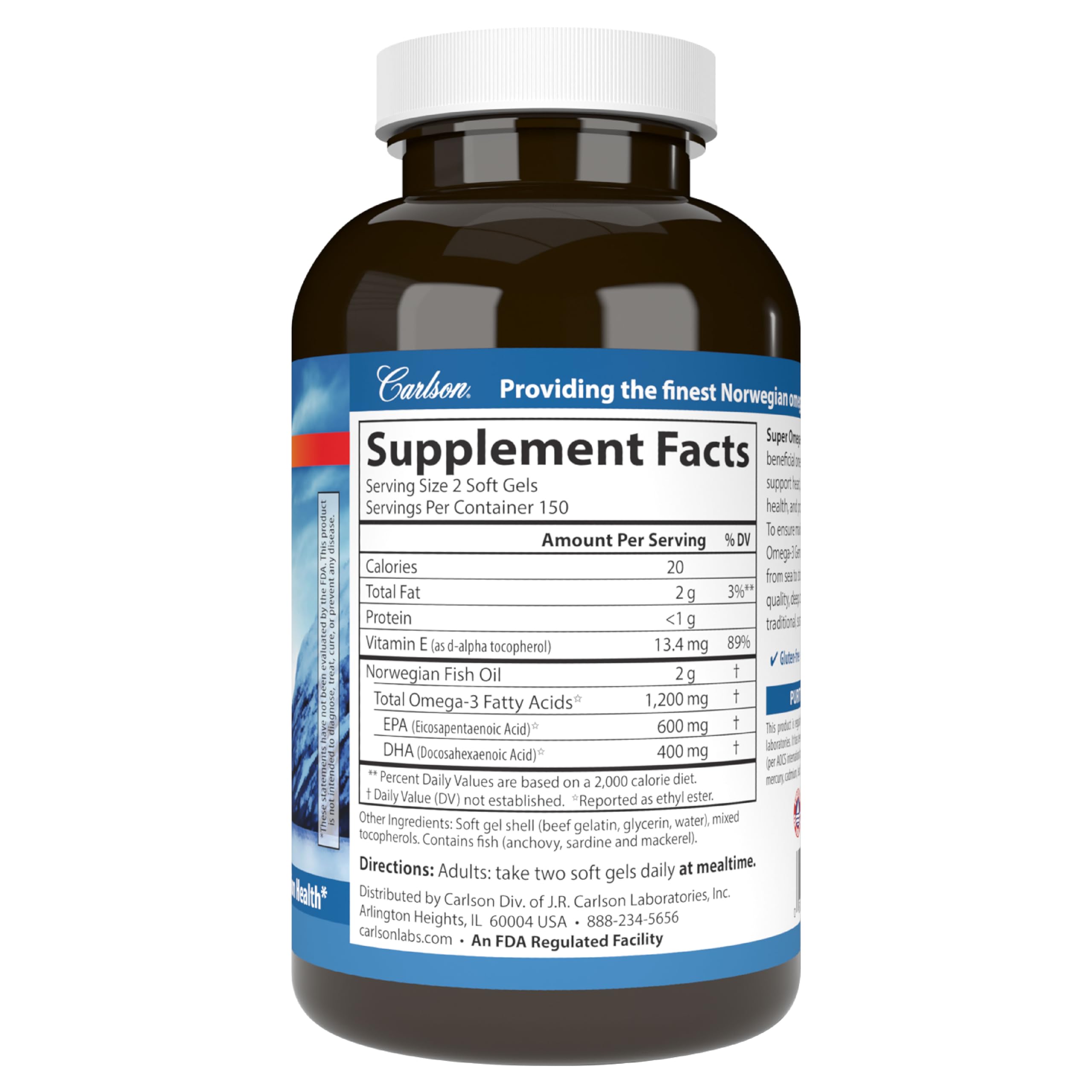 Carlson Super Omega-3 Gems, envase opaco, conserva la frescura de omega-3