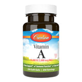 Carlson Vitamina A, botella frente: posible apoyo a la visión y la piel