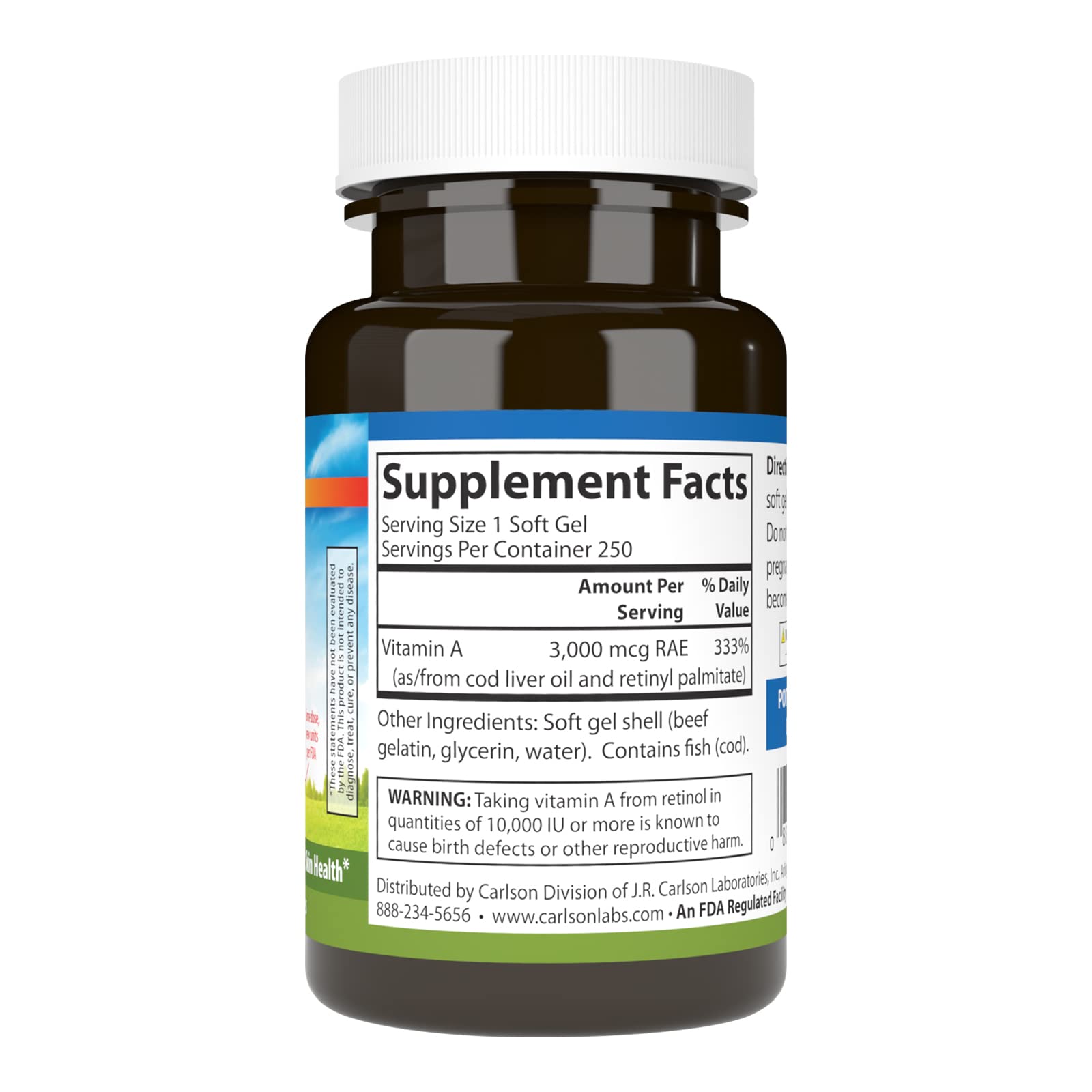 Carlson Vitamina A cápsula blanda: dosis única de 10000 UI