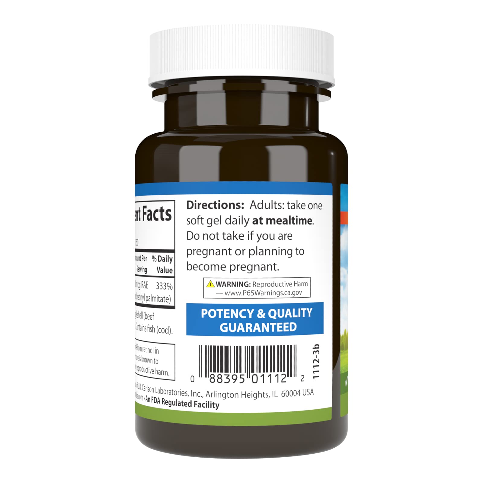 Carlson Vitamina A etiqueta: información de ingredientes y uso seguro