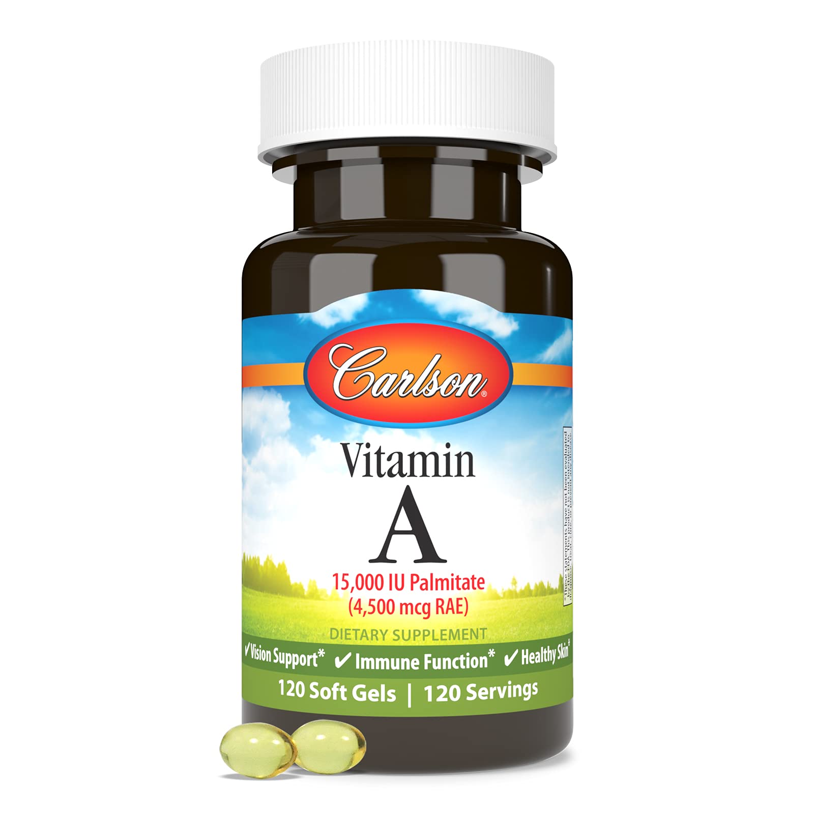 Carlson Vitamina A Palmitato - cápsulas suaves para uso diario, conveniente.