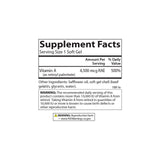 Carlson Vitamina A Palmitato - etiqueta clara, destaca potencia y pruebas de laboratorio.