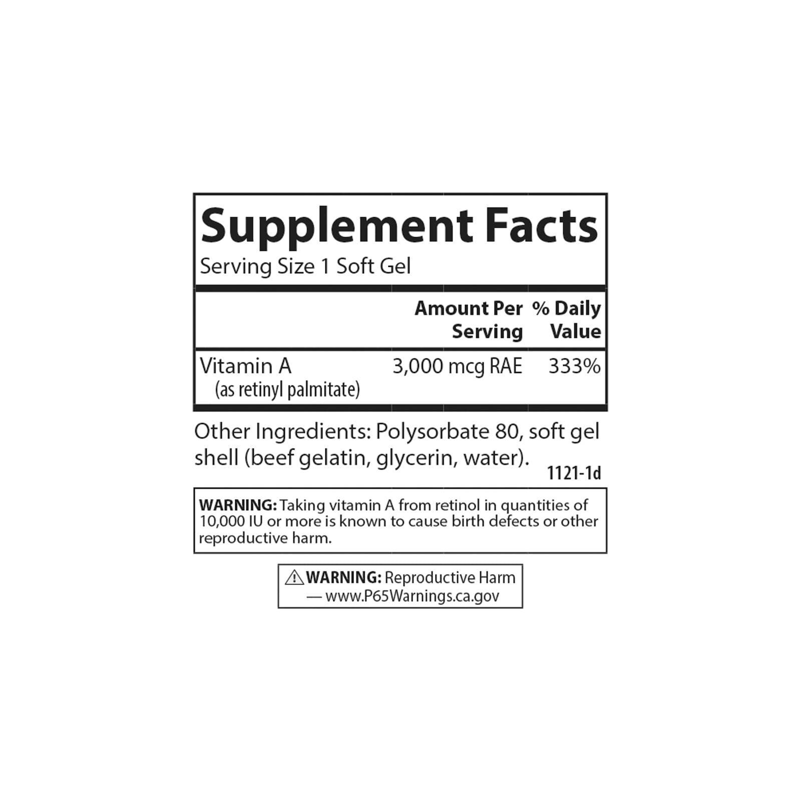 Carlson Vitamina A Solubilizada: caja con 100 cápsulas suaves para la rutina diaria