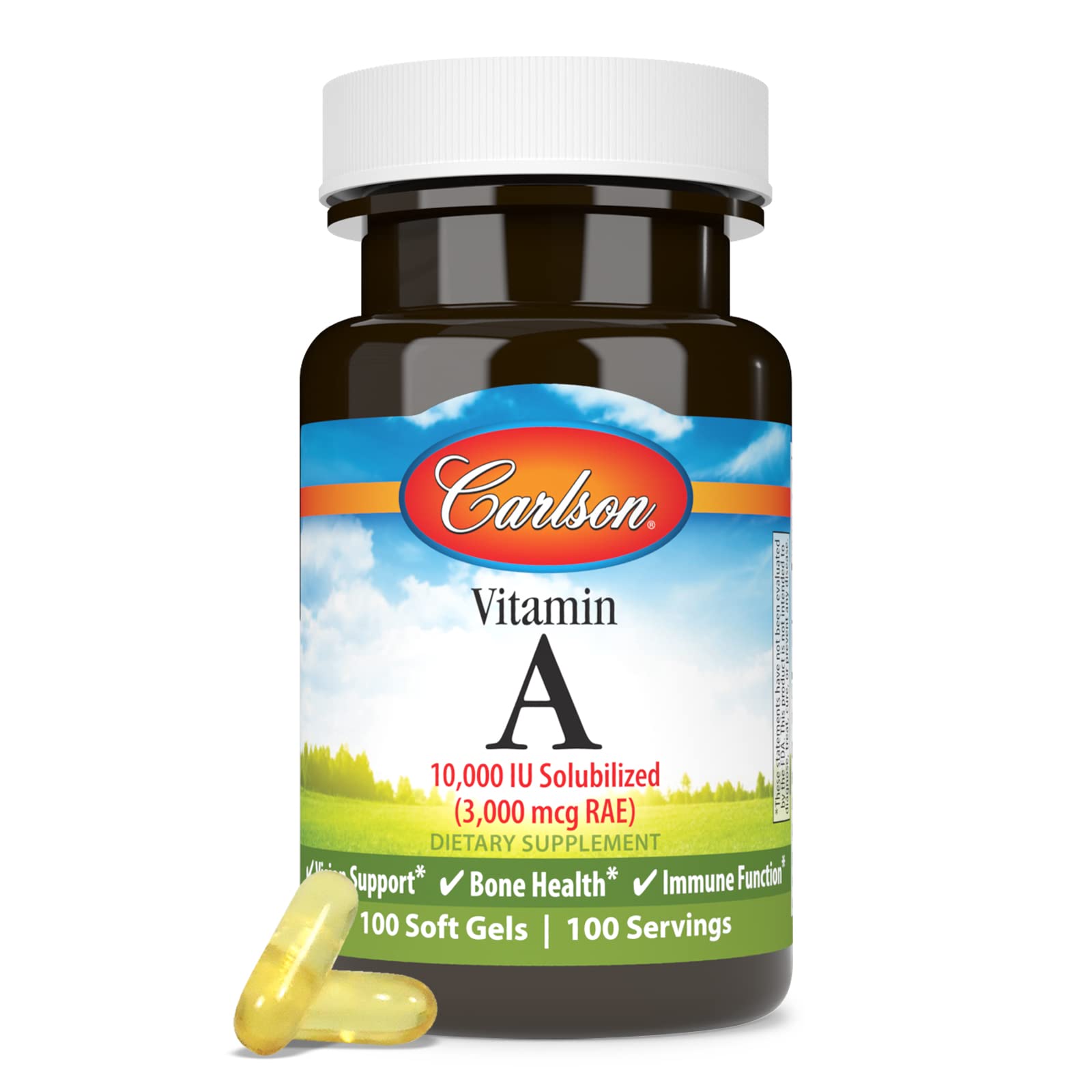 Carlson Vitamina A Solubilizada: cápsulas suaves listas para consumir