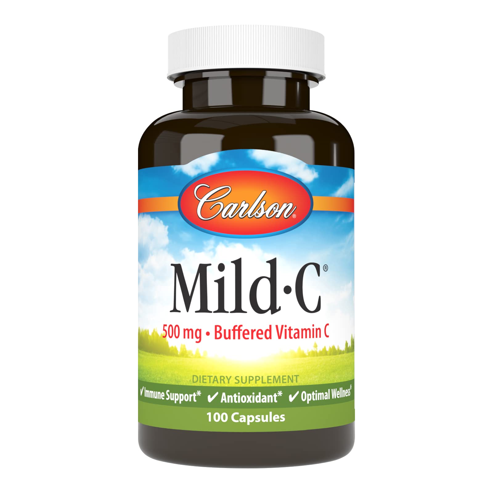 Carlson Mild-C en botella muestra vitamina C suave que podría apoyar la inmunidad