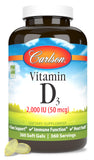 Carlson Vitamina D3 2000 UI, botella visible para apoyo diario de huesos