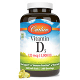 Carlson Vitamina D3 5000 UI en botella, apoyo para huesos y músculos