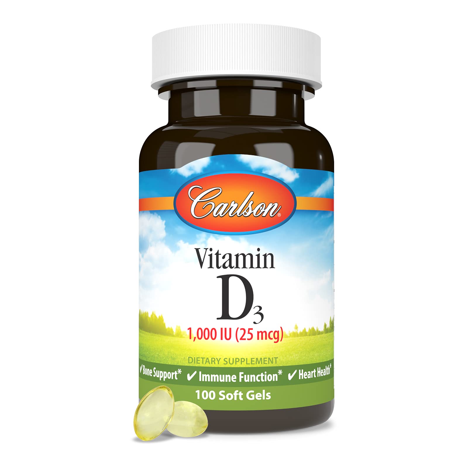 Carlson Vitamina D3 apoyo para huesos y músculos durante actividad física