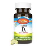 Carlson Vitamina D3: botella con cápsulas suaves para huesos fortalecidos y músculos bien sostenidos