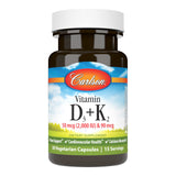 Carlson D3 + K2, botella frontal, apoyo a la salud ósea