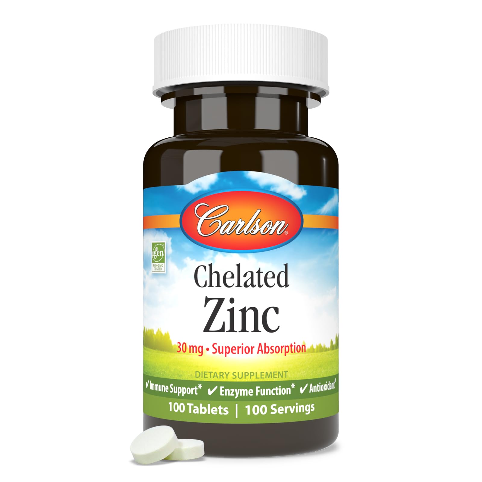 Carlson Zinc dosis-diaria, alta absorción para nutrientes esenciales.