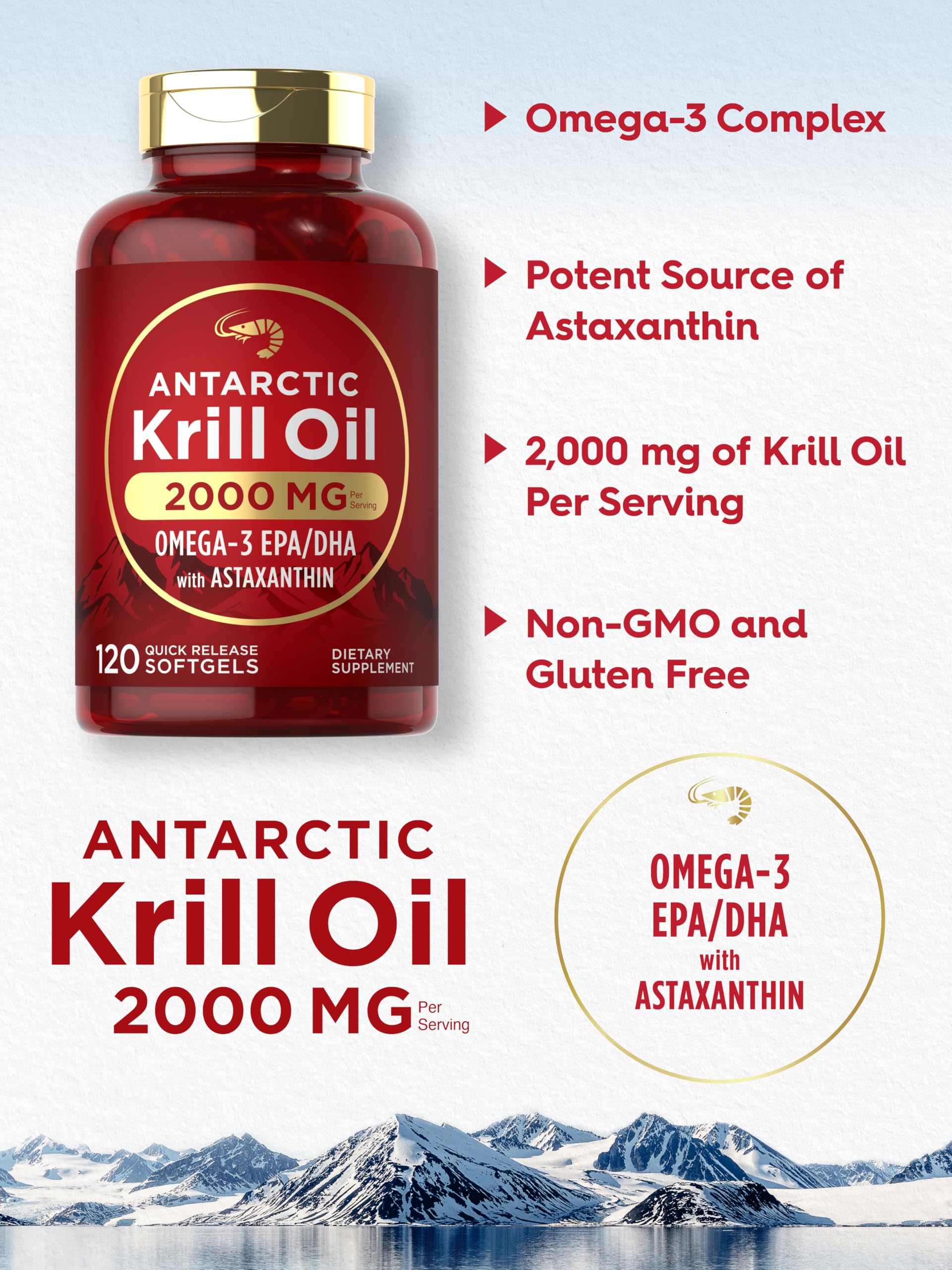 Carlyle Aceite de Krill Antártico en caja, empaque seguro.