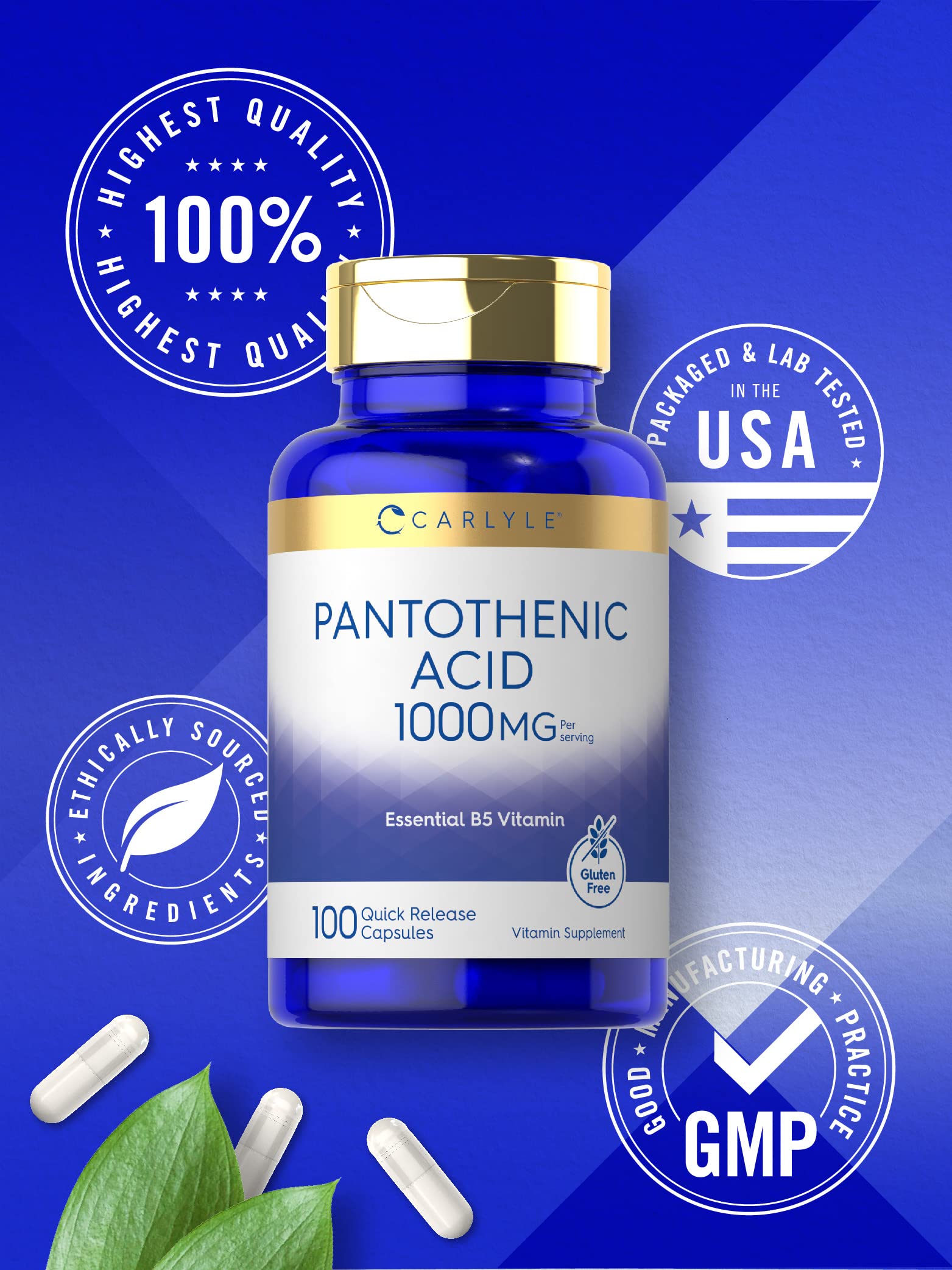 Carlyle Ácido Pantoténico, cápsulas que proporcionan 1000 mg por toma