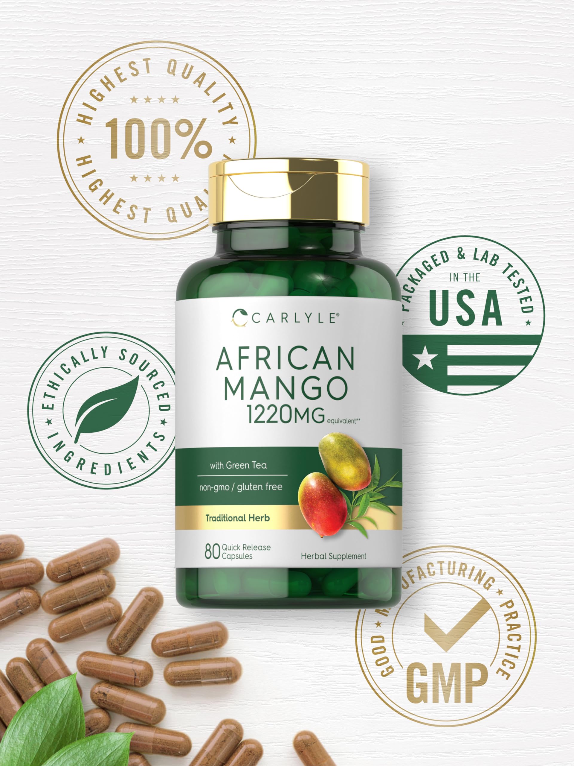 Packaging de Carlyle African Mango: envase cuidadoso y sostenible.