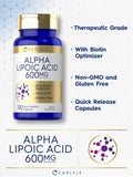 Carlyle Ácido Alfa Lipoico 600 mg con Biotina: etiqueta clara que destaca calidad de los ingredientes.