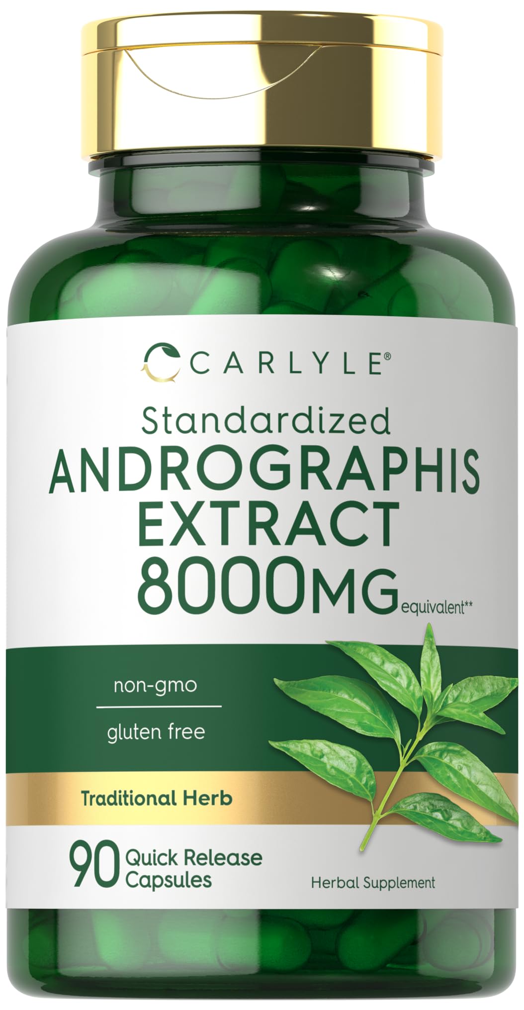 Carlyle Andrographis Paniculata cápsulas en frasco para uso diario