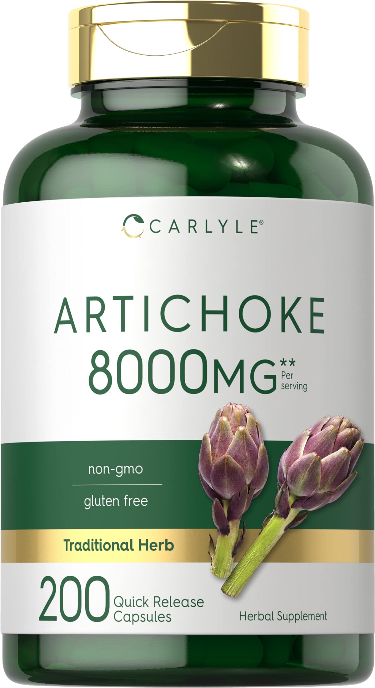 Carlyle Artichoke Extract Cápsulas en frasco para uso diario.
