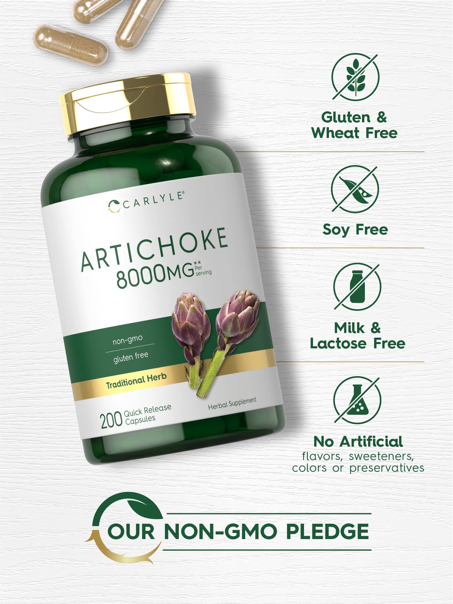 Presentación de Carlyle Artichoke Extract, envase práctico para la semana.