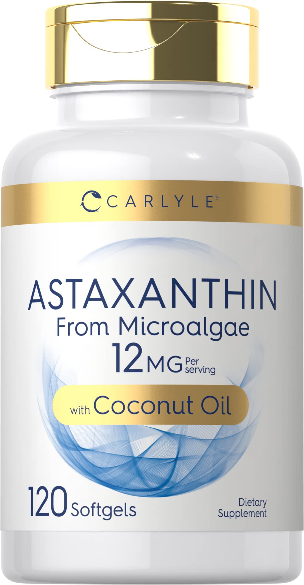 Carlyle Astaxantina 12 mg en botella, cápsulas para uso diario.
