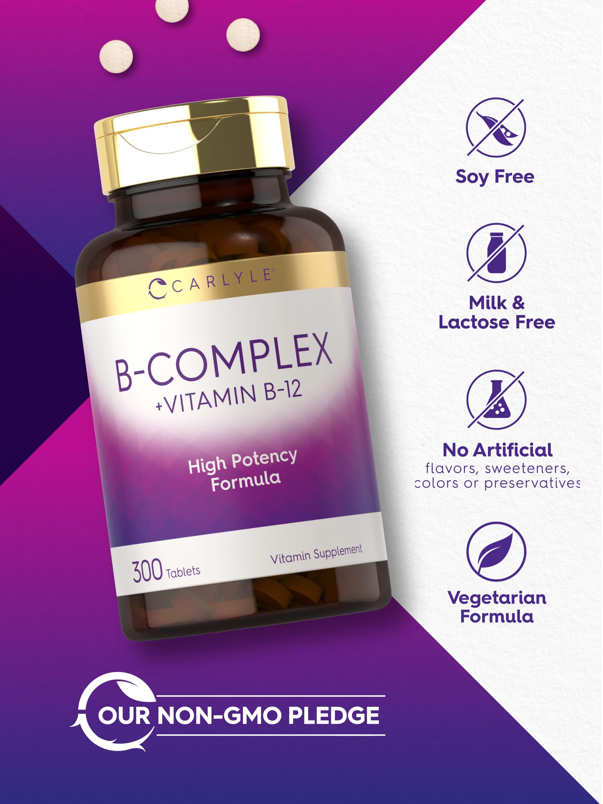 Carlyle B-Complex B12: cápsulas vegetarianas listas para consumir.