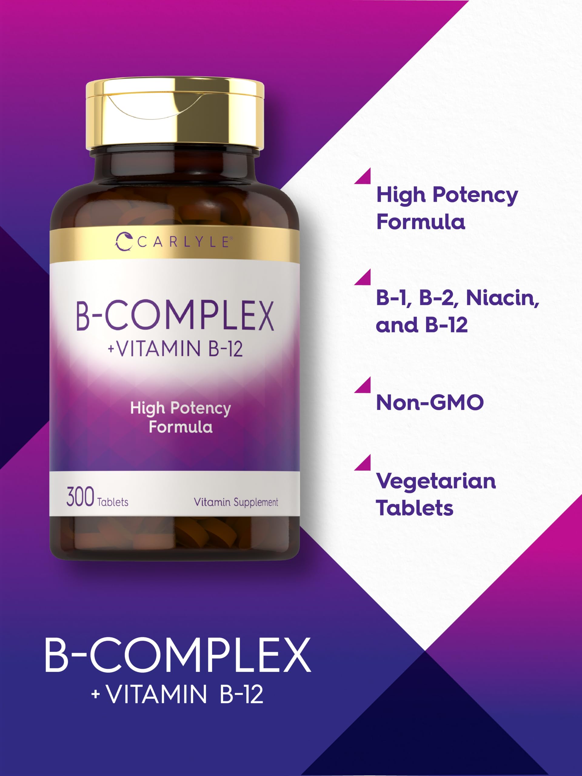 Carlyle B-Complex B12: tabletas en dispensador para uso diario.