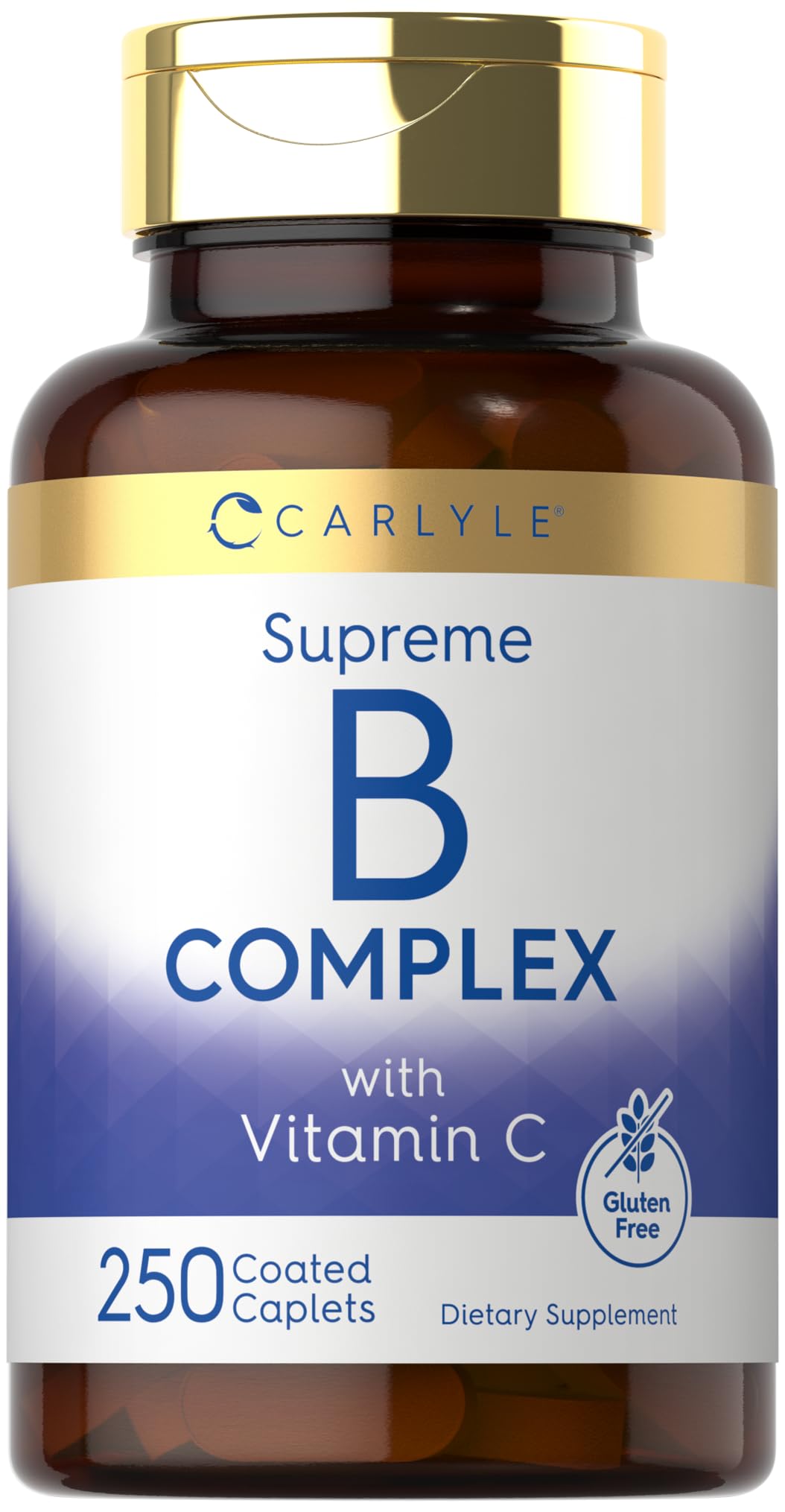 Carlyle Complejo de Vitaminas B en botella de cápsulas para uso diario con Vitamina C.