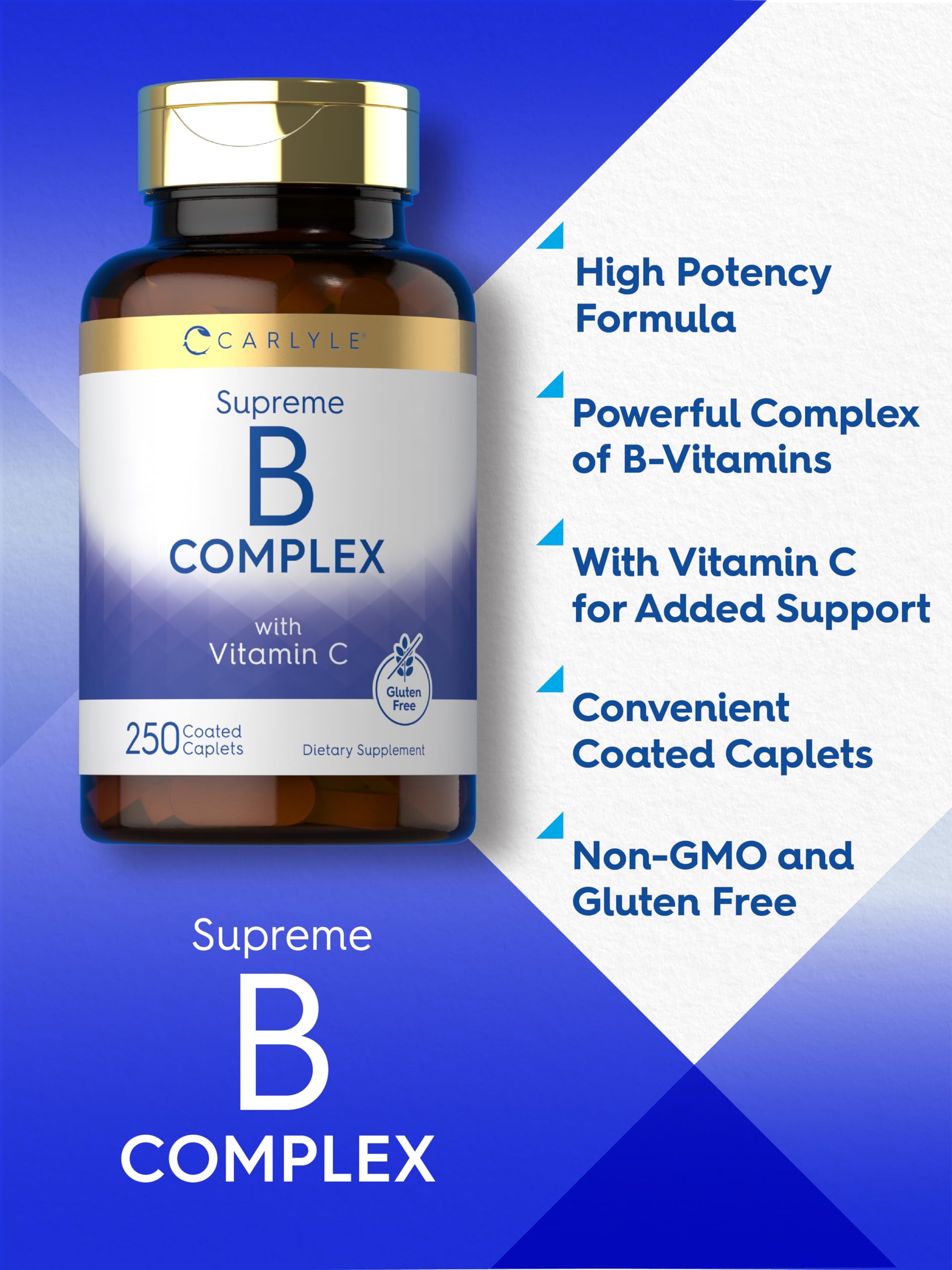 Toma con agua: cápsulas del Complejo de Vitaminas B Carlyle.