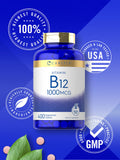 Envase libre de gluten de Carlyle B12 1000 mcg.