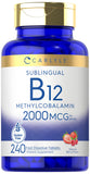 Tabletas Carlyle B12 de disolución rápida con sabor a baya para uso diario