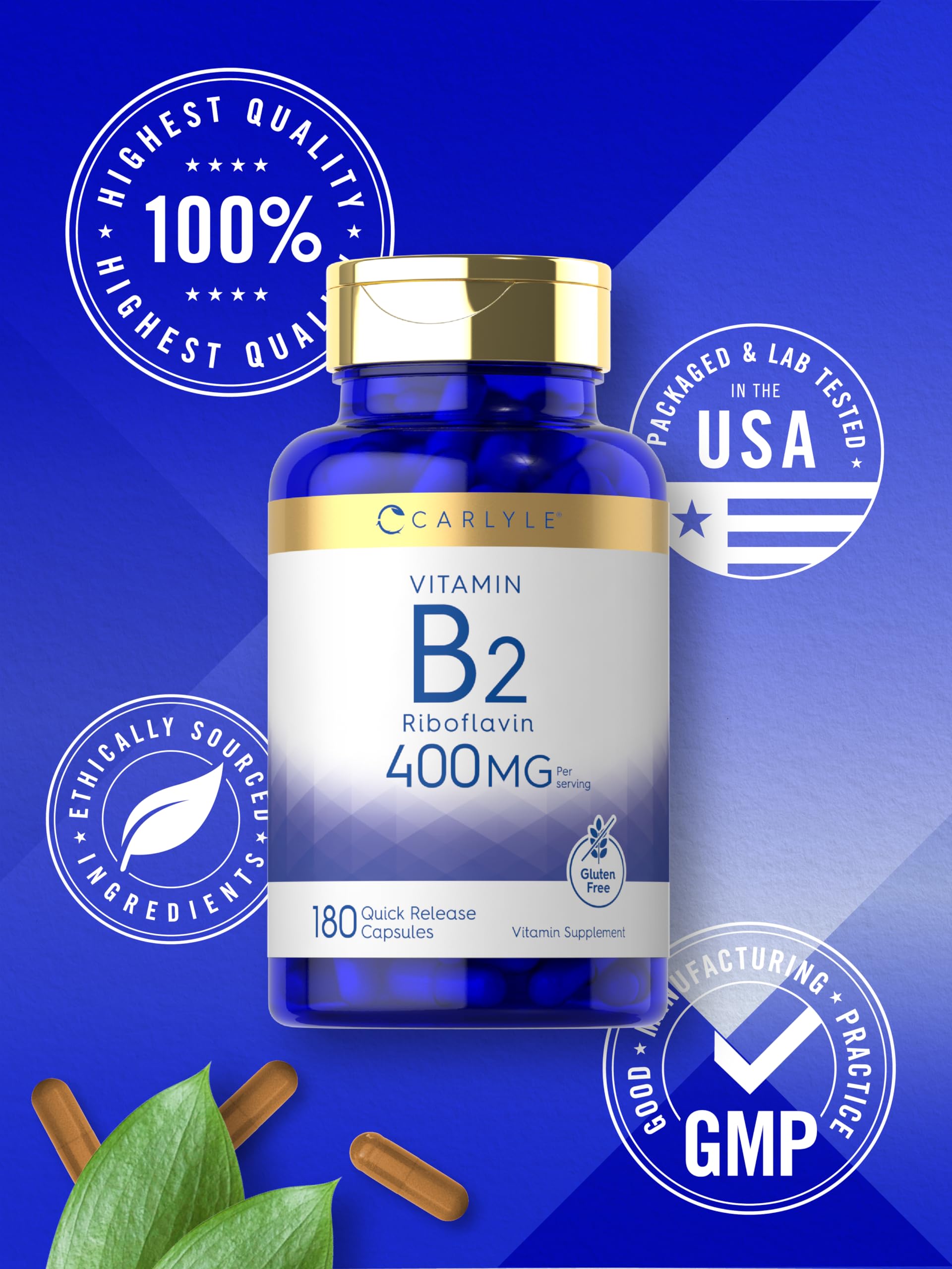 Píldoras Carlyle B2 400 mg en mano, lista para consumir.