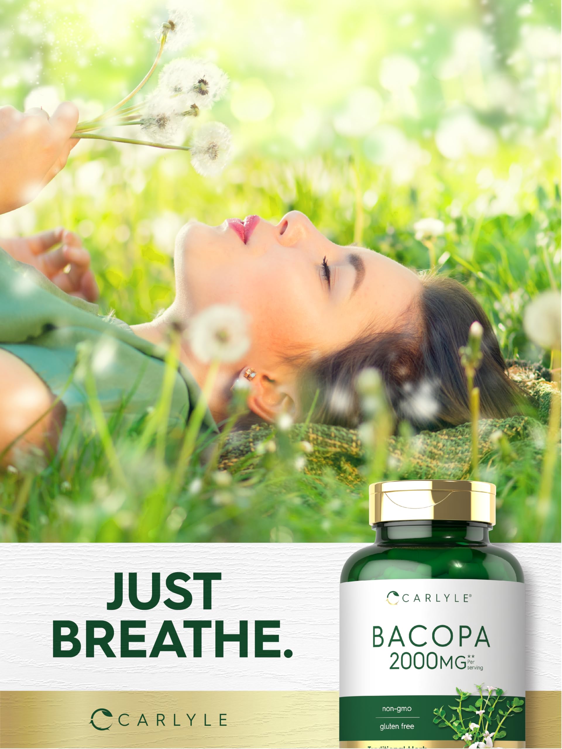 Carlyle Bacopa Monnieri cápsulas: experiencia suave de calma durante el día.