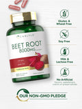 Contenido concentrado de Carlyle Beet Root Capsules: extracto de remolacha en cada cápsula.