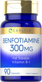 Carlyle Benfotiamina 300mg cápsula de liberación rápida para uso diario.