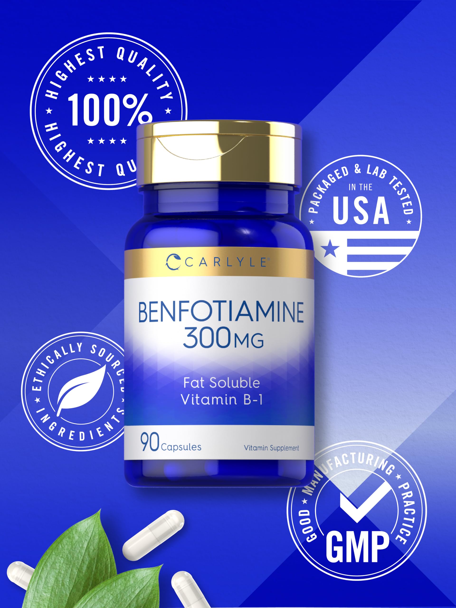 Carlyle Benfotiamina envase resistente para guardar.