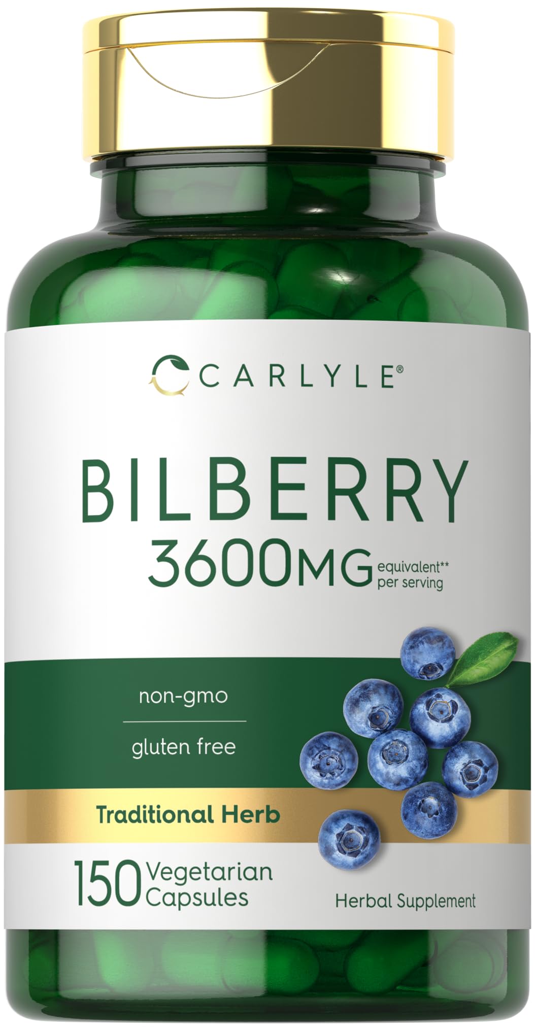 Carlyle Bilberry Cápsulas en botella, fáciles de incorporar a tu rutina diaria.