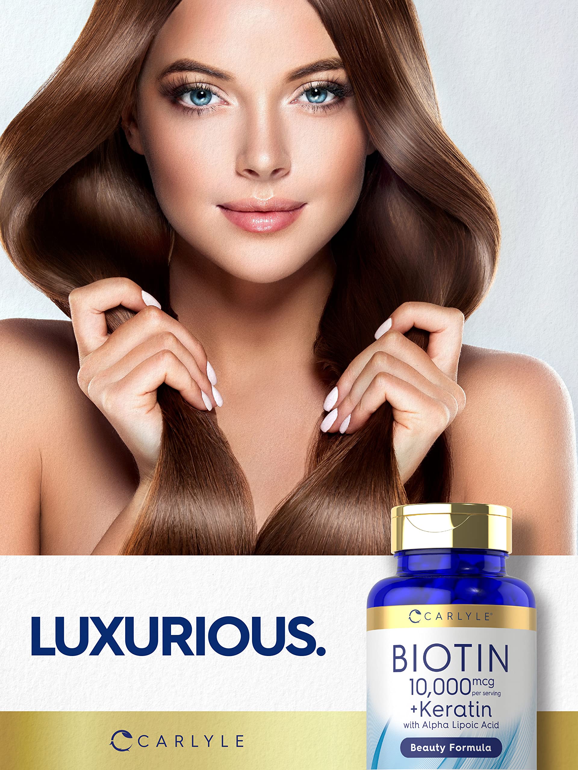 Sin gluten, Carlyle Biotin 10000mcg es apto para dietas sensibles.