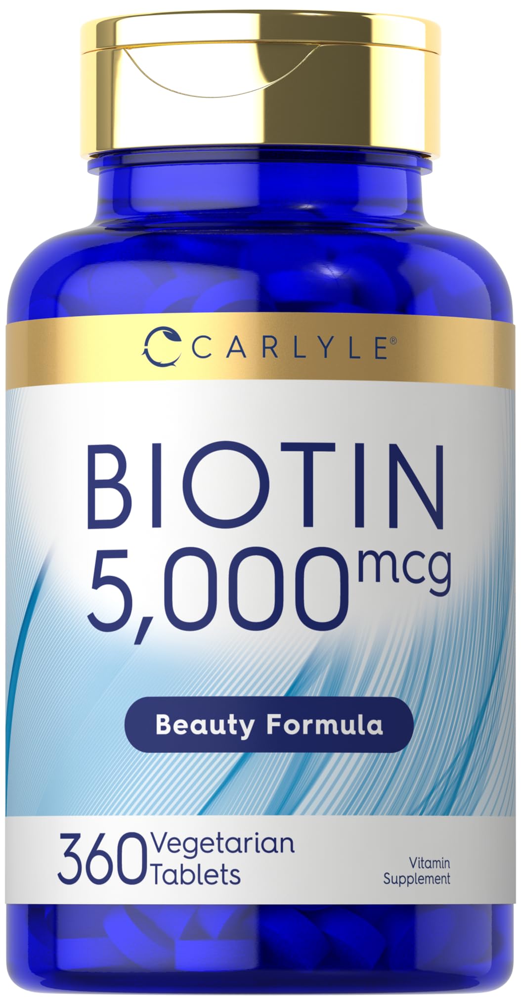 Carlyle Biotin 5000mcg: tabletas vegetarianas para rutina de belleza diaria