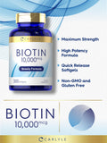 Carlyle Biotina 10000mcg cabello y uñas fuertes y radiantes.