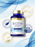 Carlyle Biotina 10000mcg libre de gluten para confort digestivo.