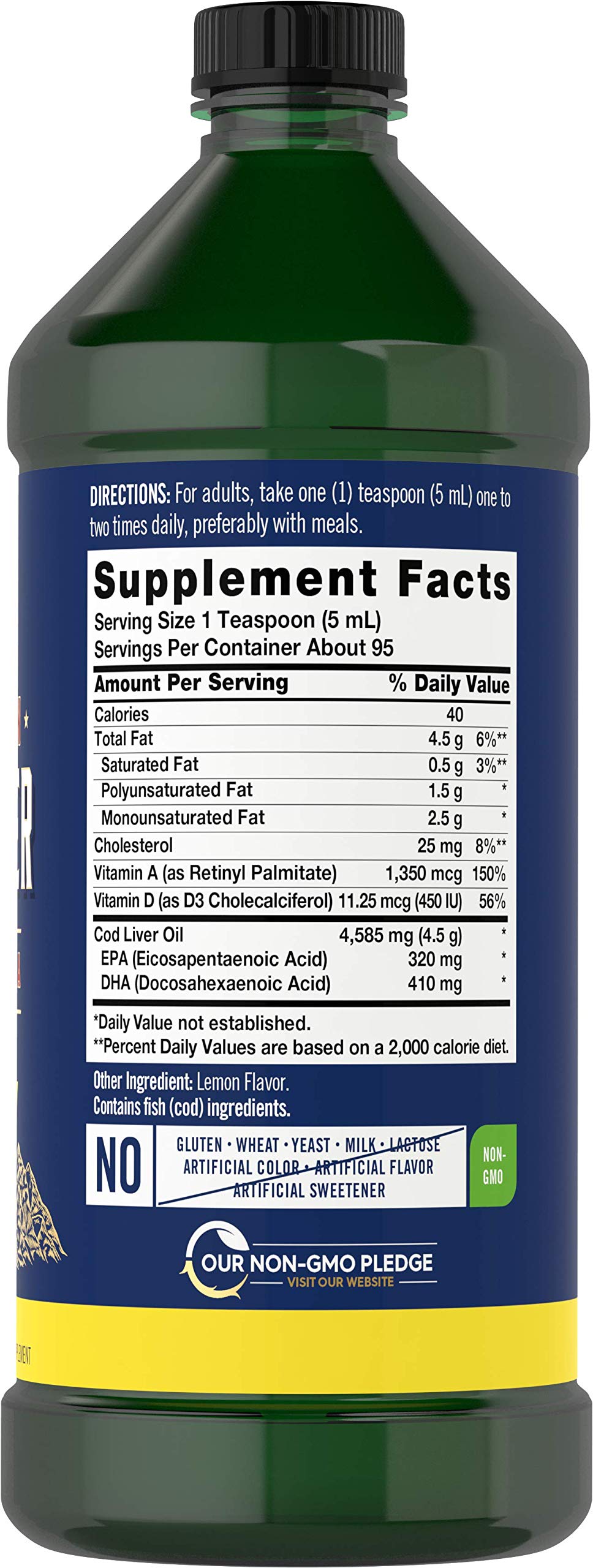 Carlyle botella aceite hígado bacalao limón 16 oz, uso diario